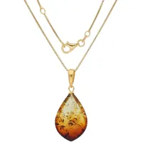 FIRETTI Kette mit Anhänger »Schmuck Geschenk Silber 925 Halsschmuck Halskette Venezianer Tropfen«, mit Bernstein,