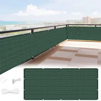 Balkon Sichtschutz 70 x 550 cm Windschutz Sonnenschutz Und Wetterfest Balkonumspannungen Terrassen Sichtschutz mit Kabelbinder Ohne Bohren Sichtschutz für Balkon, Dunkelgrün