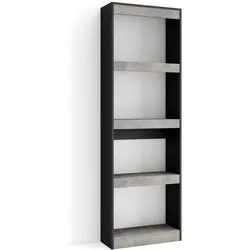 SKRAUT HOME Bücherregal, Holzregal, 60x25x186cm, Wohnzimmer - Büro, Für Bücher, Moderner Stil, Zementgrau - 76_1