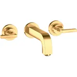 Hansgrohe Axor Citterio 3-Loch Waschtischarmatur Unterputz Auslauf 162mm, Hebelgriffe, Rosetten für Wandmontage, 39315990,