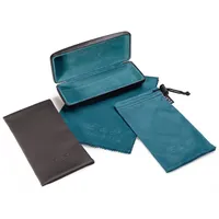 Edison & King Brillenetui Brillenetui-Set mit Brillenputztuch, Hartschalenetui, Einstecketui, Pouch & Putztuch schwarz