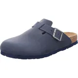 Herren Clog Pantolette Leder Schnalle bequem Grado 6698 Größe 44 EU Farbe Blau Blau 44