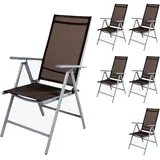 Mojawo Garten Klappstuhl 54 x 0 x 106 cm silbergrau/schokobraun 6 St.