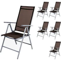 Mojawo Garten Klappstuhl 54 x 0 x 106 cm silbergrau/schokobraun 6 St.