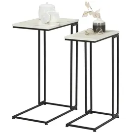 Möbel Kraft Beistelltisch H19388 Holz weiß 2er Set