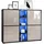 Vladon Highboard 130,5 x 105,5 x 35,5 cm Schwarz matt / Sandgrau Hochglanz