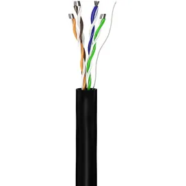 goobay 57198 CAT 5e Outdoor Netzwerkkabel, U/UTP, Schwarz