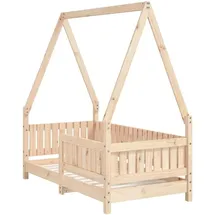 vidaXL Kinderbett 70 x 140 cm Kiefer massiv braun