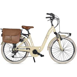 MBM Elektro-Citybike MONOTUBO Classic Lady 24 Zoll – Beige Cappuccino