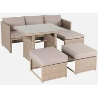 sweeek - Rattan Gartenmöbel Set - Reggiano - Natur