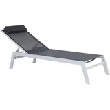 Beliani Gartenliege Sonnenliege 200 x 66 x 23 cm Schwarz