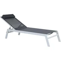 Beliani Gartenliege Sonnenliege 200 x 66 x 23 cm Schwarz