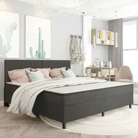 VidaXL Boxspring-Bettgestell Grau Stoff 200x200 cm