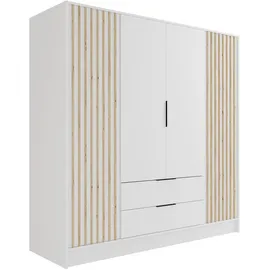 altdecor Kleiderschrank Nelia 200 x 200 x 51 cm Weiß/Artisan