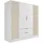 altdecor Kleiderschrank Nelia 200 x 200 x 51 cm Weiß/Artisan