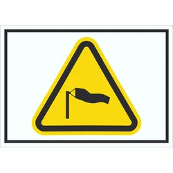 Schild Warnung starker Wind Symbol A4 (210x297mm)