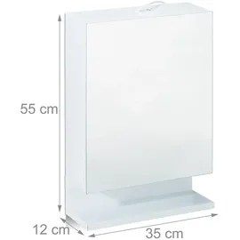 Relaxdays 42,0 cm weiß mit Steckdose