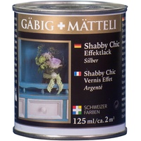 Gäbig+Mätteli Shabby Chic Effektlack Silber glänzend 125 ml