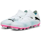 Puma Jungen Unisex Kinder Future 7 Match FG/AG JR Soccer Shoe, White Black-Poison PINK, 29 EU