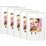 Ideal Trend 2er 3er 5er Pack Photo Style Set Bilderrahmen Wanddeko Collage Poster Kunststoff Rahmen: Farbe: 5er Pack Weiß | Format: 21x29,7 DIN A4