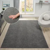 OTTO home Teppich OTTO HOME "Lisam", grau (dunkelgrau), B:200cm H:15mm L:300cm, Kunstfaser, Teppiche, Teppich, meliert, uni, weich, Wohnzimmer, Schlafzimmer