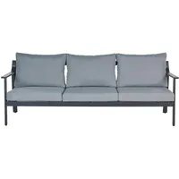 Beliani Kiato Gartensofa 3-Sitzer dunkelgrau