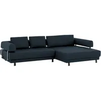 Stylife Ecksofa, Dunkelblau, Leder, Echtleder, Dickleder, 3-Sitzer, Füllung: Polyurethan (Pur), Ottomane rechts, L-Form, 307x188 cm, Goldenes M, Typenauswahl, Fußauswahl, Lederauswahl, Stoffauswahl, seitenverkehrt erhältlich, Hocker Rücken echt, individuell planbar, Wohnzimmer, Sofas & Couches, Wohnlandschaften, Ecksofas