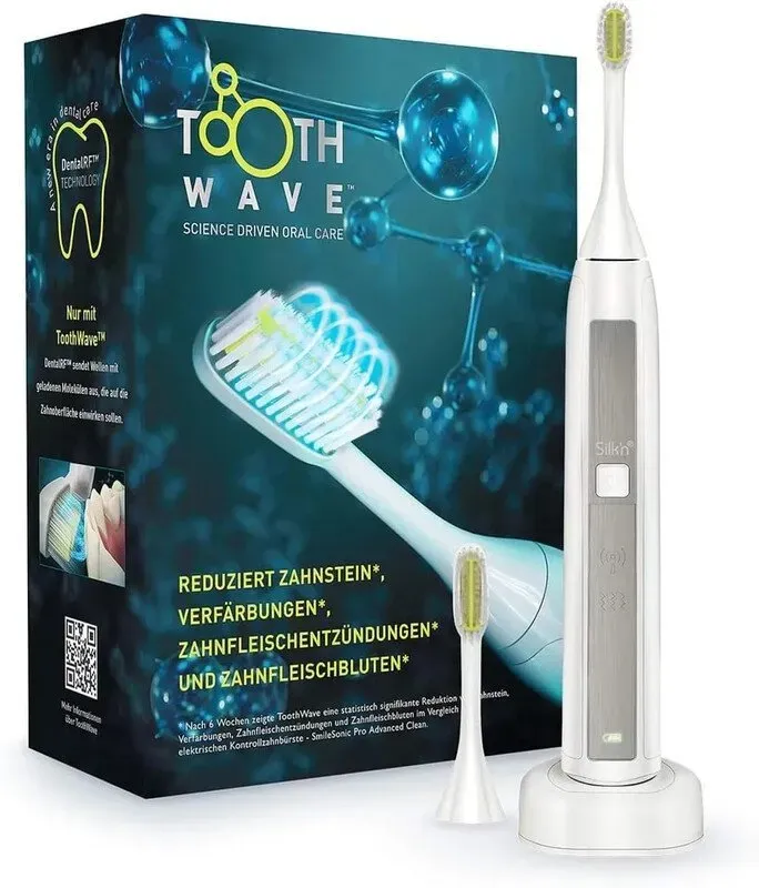 ToothWave TW1PE4001 Elektrische Zahnbürste - DentalRF-Technologie - 48.000 Bewegungen/Min - 3 Geschwindigkeitsstufen - 2-Minuten-Timer - IP67 wasserdicht
