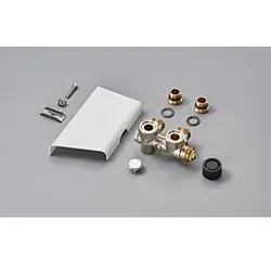 Zehnder Anschluss-Armatur 8200976021 Blende kurz, weiss, für Warmwasserbetrieb