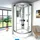 SeniorBad D46-50T0 Komplettdusche mit Schiebetür 90 x 90 cm weiß Sicherheitsglas D46-50T0