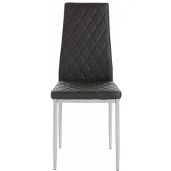 Esstisch Stühle in Schwarz und Grau hoher Lehne (Set)