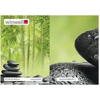 winwall Duschrückwand Duschrückwände ALU-Verbundplatte Dekor: Steine, (1-tlg), Wandverkleidung aus Alu bunt|grün 19 cm x 27 cm