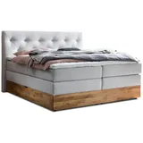 Belanoti Boxspringbett Weiß, Echtholz,Eiche, 7-Zonen 160x200 cm, Schlafzimmer, Betten, Boxspringbetten