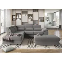 sit&more Ecksofa »Cabrio L-Form, B: 274 cm, mit Sitztiefen-, Arm- & Kopfteilverstellung« 3 Nierenkissen, Federkern, optional Bettfunktion und Stauraum