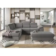 sit&more Ecksofa »Cabrio L-Form, B: 274 cm, mit Sitztiefen-, Arm- & Kopfteilverstellung« 3 Nierenkissen, Federkern, optional Bettfunktion und Stauraum