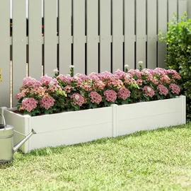 Outsunny Hochbeet 197 x 54 x 33 cm Weiß
