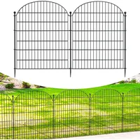 10 Stück Teichzaun Set,Gartenzaun Metall,Hundezaun Steckzaun,mit 10 Zaunelemente 12 Befestigungsstäben, Zaun für den Garten, Gitterzaun Set Oberbogen Zaun Garten - hühnerzaun,Gartenzaun zum Stecken