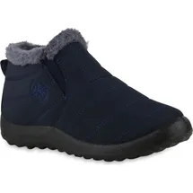 VAN HILL Damen Winter Boots Stiefeletten Bequeme Schuhe 216545 Dunkelblau, 38 - 38