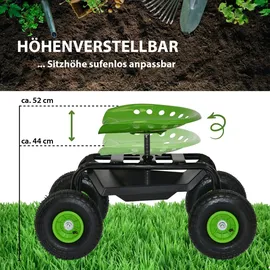 Trutzholm Gartenscooter Stahl 150 kg Sitzhöhe 44-52 cm Schwarz-grün drehbar