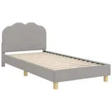vidaXL Bett Kinderbettgestell mit Kopfteil Hellgrau 90x200 cm Bouclé (1-tlg) grau