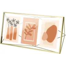 Umbra Prisma Bilderrahmen Collage 13 x 18 cm - Wand und Tisch Multi-Fotorahmen für 3 Bilder, Fotos, Kunstdrucke, Illustrationen und Mehr, Metall, Messing