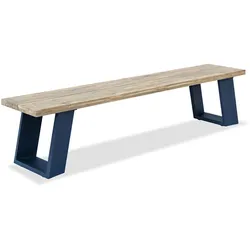 OUTFLEXX Bank, dark grey/natur, Alu/recycled FSC®-Teak, 240x100x45cm, mit Baumkante