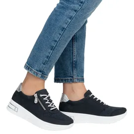 Rieker Plateau-Sneaker Blau/Silber 42