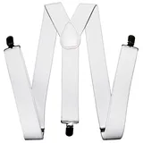 weiße Hosenträger für Damen und Herren für 20er Jahre Mafia Kostüm Karneval und Fasching Party weiß