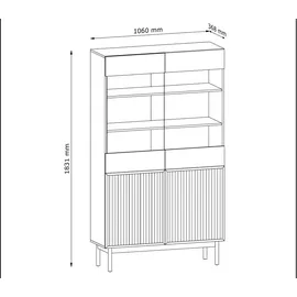 ax living Vitrine Santarco W2D 106 x 0 x 183 cm Braun