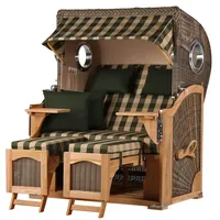Mr. Deko bene living Strandkorb Komplettset Ammersee Teak PE