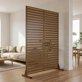 casa.pro Trennwand 180 x 120 cm Braun Stahl