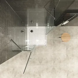 iflair i-flair Eck-Duschkabine mit Drehtüren links 75 x 70 cm grau/silber Sicherheitsglas DK19