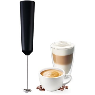 Tchibo Hand-Milchaufschäumer akkubetrieben, wiederaufladbar, inkl. USB-Ladekabel, spülmaschinengeeigneter Edelstahlquirl, für Latte Macchiato, Cappuccino und Kakao, Schwarz