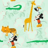 KOMAR Fototapete Mickey Doodle Zoo 53 x 0,53 m - Kinderzimmer, Micky, Mouse,